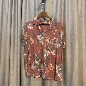 PS-LS1 Mauve Floral Pajama Set With Pants & Shorts